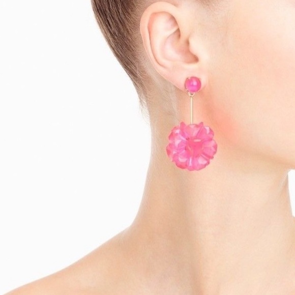 J. Crew Jewelry - J. Crew Neon Pink Lucite Petal Drop Earrings